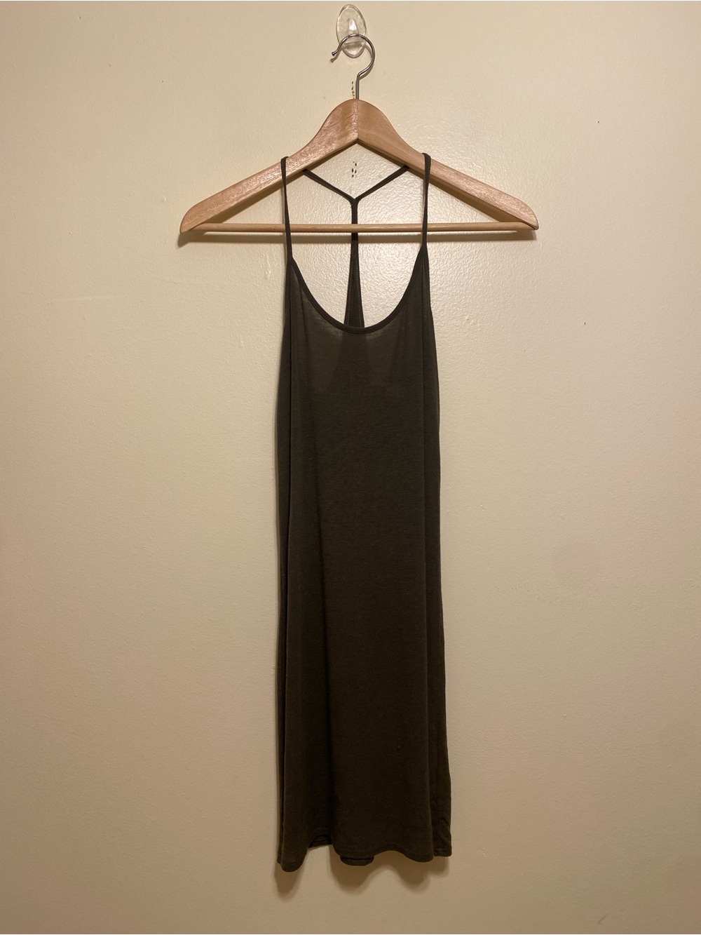 Helmut Lang Olive Green Slip Camisole Dress. Size M